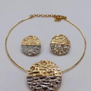 Conjunto Aro e Brinco "Orgânico" com Mix de Banhos