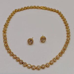 Conjunto Inspiração Swarovski Dourado