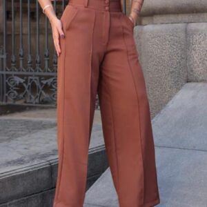 Calça Pantalona Tecido Marrant